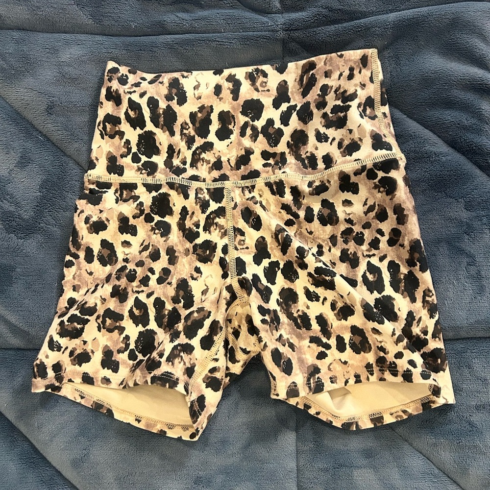 Leopard Print Workout Active Shorts